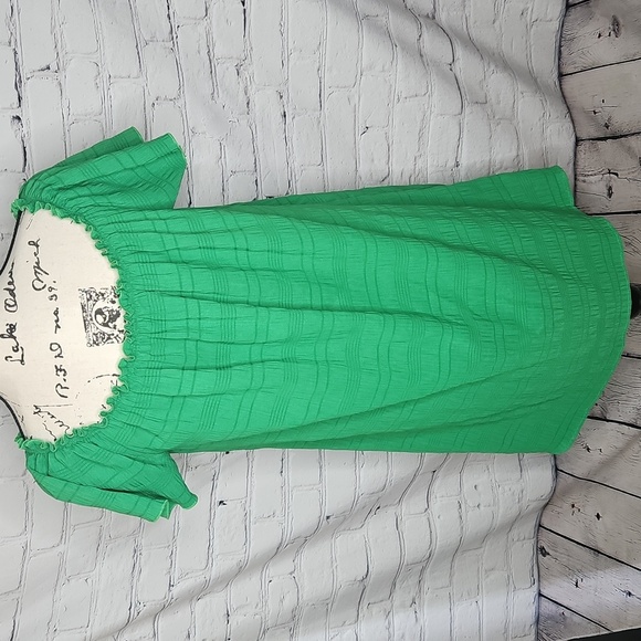 Shein Green Off Shoulder Mini Dress Size Large (8-10) - Picture 2 of 7